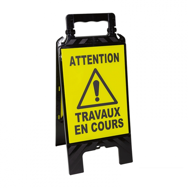 Chevalet Modulable Noir Attention Travaux En Cours Novap Mabeo Direct