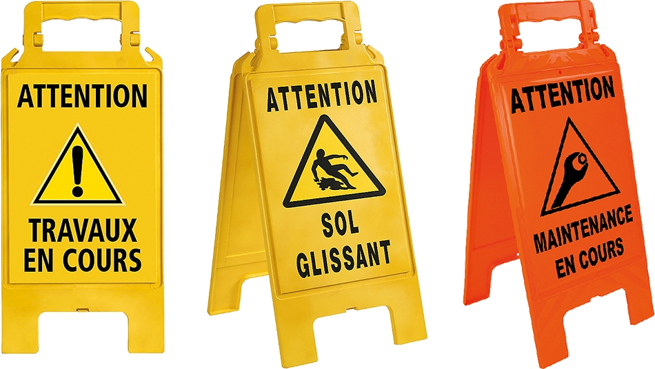 Chevalet de signalisation Maintenance en cours orange fluo Novap