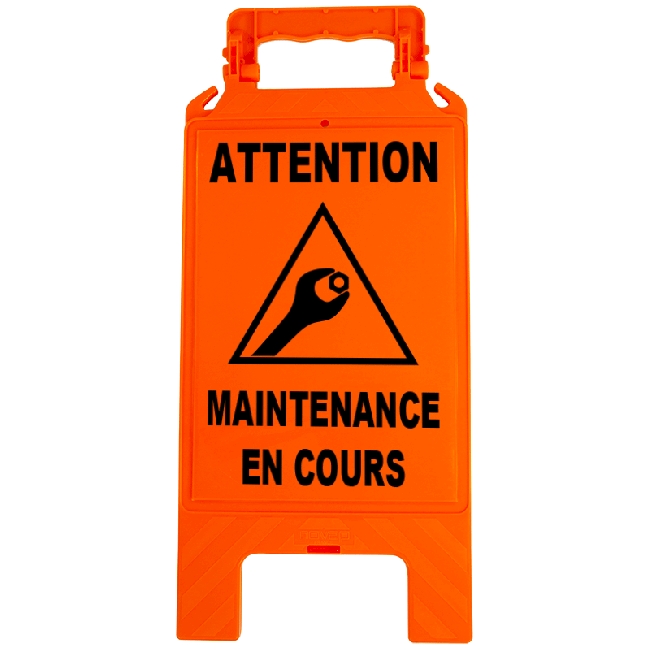 Chevalet de signalisation Maintenance en cours orange fluo Novap