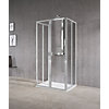 Porte de douche Free 2 côté pour montage en U - Profil blanc verre niva Novellini