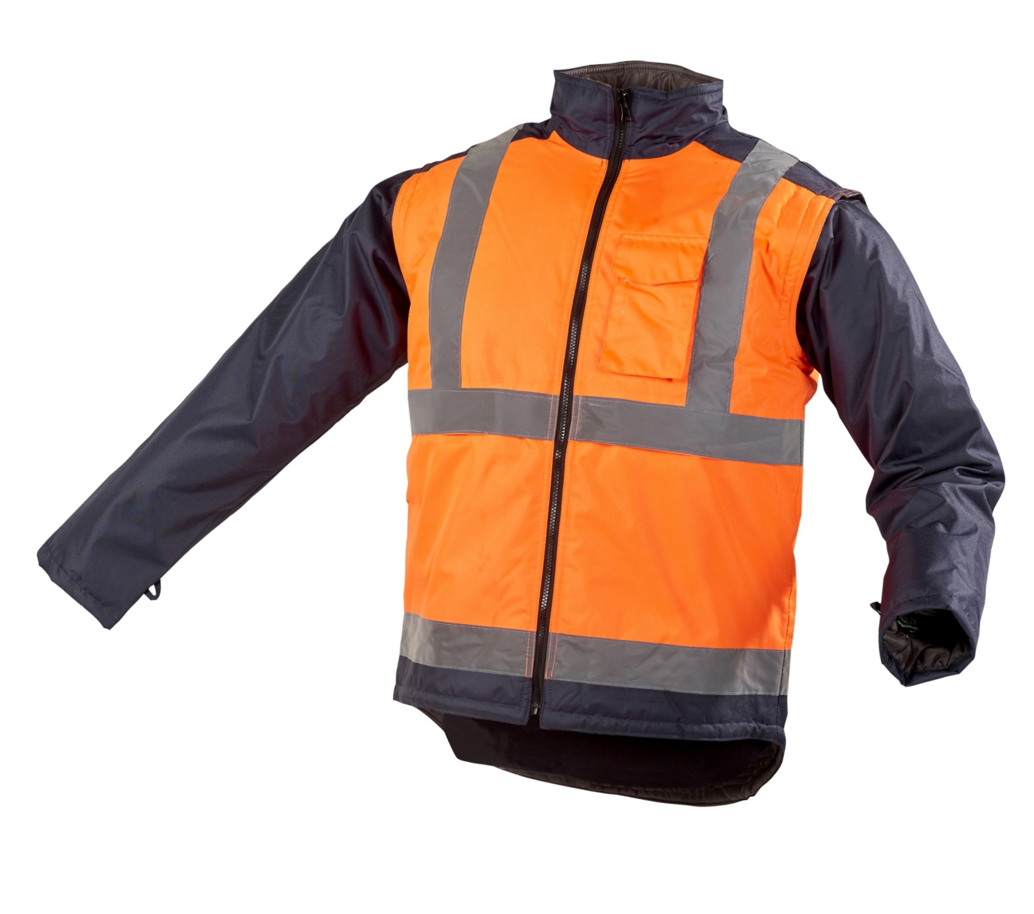  Veste 2 en 1 froid extrême HV polyester PU mixte Meteor orange / marine 