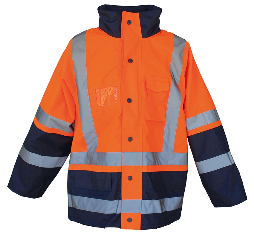 Parka HV polyester enduit PU mixte Vizone orange / marine Jidex