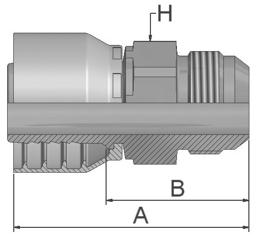 Embout mâle à sertir moyenne pression - UNF - JIC 37 ° - Acier - Série 48 Parker