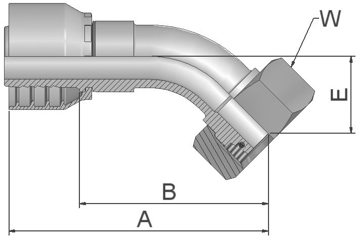 Embout femelle DIN S 45° type 10C77 Parker