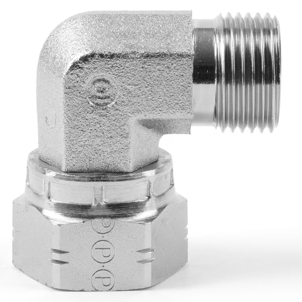 Coude 90° femelle tournant BSPP vers mâle BSPP acier série C6MK4 Parker
