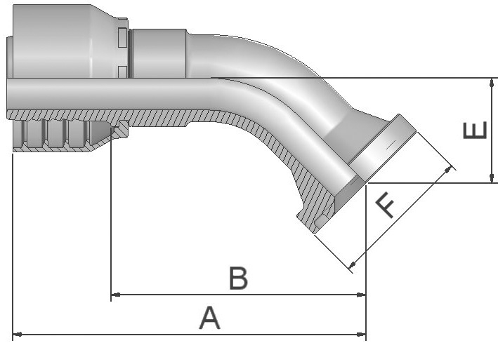 Embouts à sertir série 73 bride SAE code 61 coudés 45° type 11773 (3000PSI) Parker