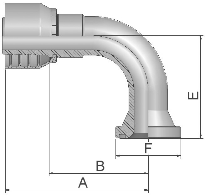 Embouts à sertir série 73 bride SAE code 61 coudés 90° type 11973 et 14N73 (3000PSI) Parker