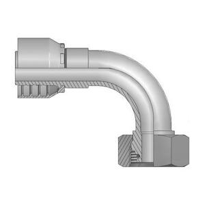Embout à sertir coudé 90° acier chromé métrique série lourde série 48 Parker