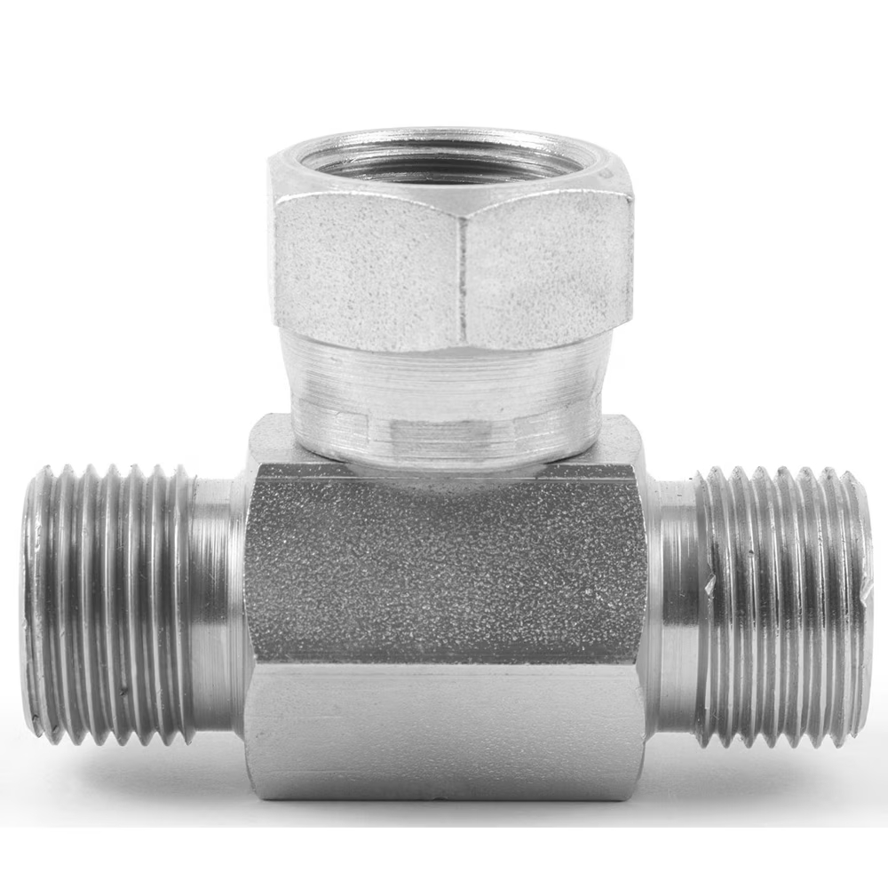 Té x 2 mâles BSPP x femelle tournant au centre BSPP acier série S6MK4 Parker