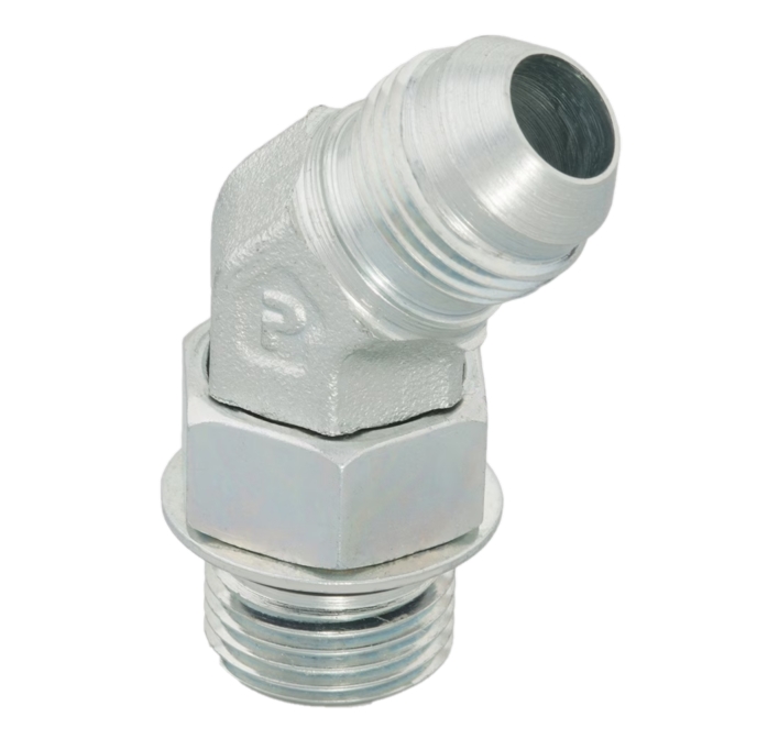 Coude 45° mâle JIC x mâle UNF joint OR - Acier série V5OXS Parker