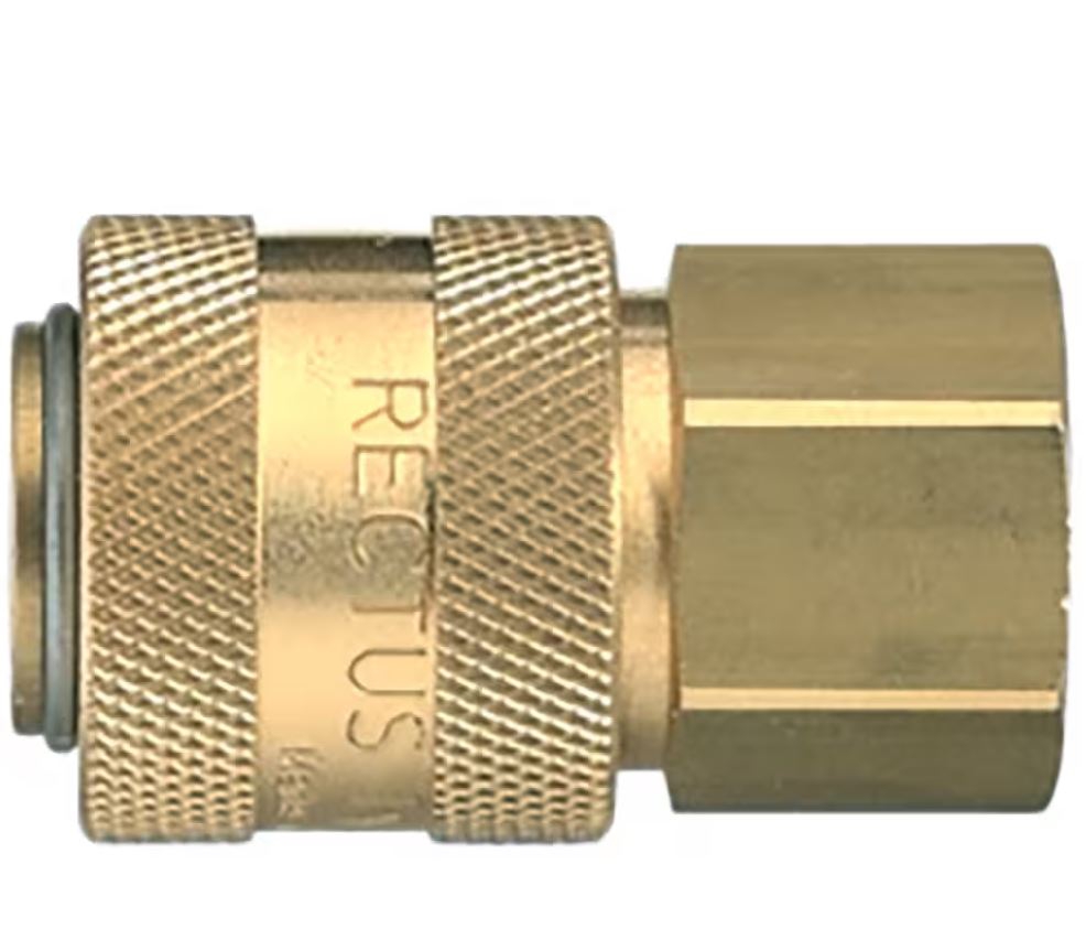 Coupleur Japonais DN7.5 taraudé BSPP simple obturation - Laiton nickelé série 13 Parker