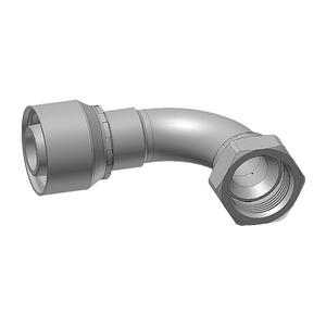 Embout à sertir coudé 90° acier chromé JIC 37° / SAE 45° série 48