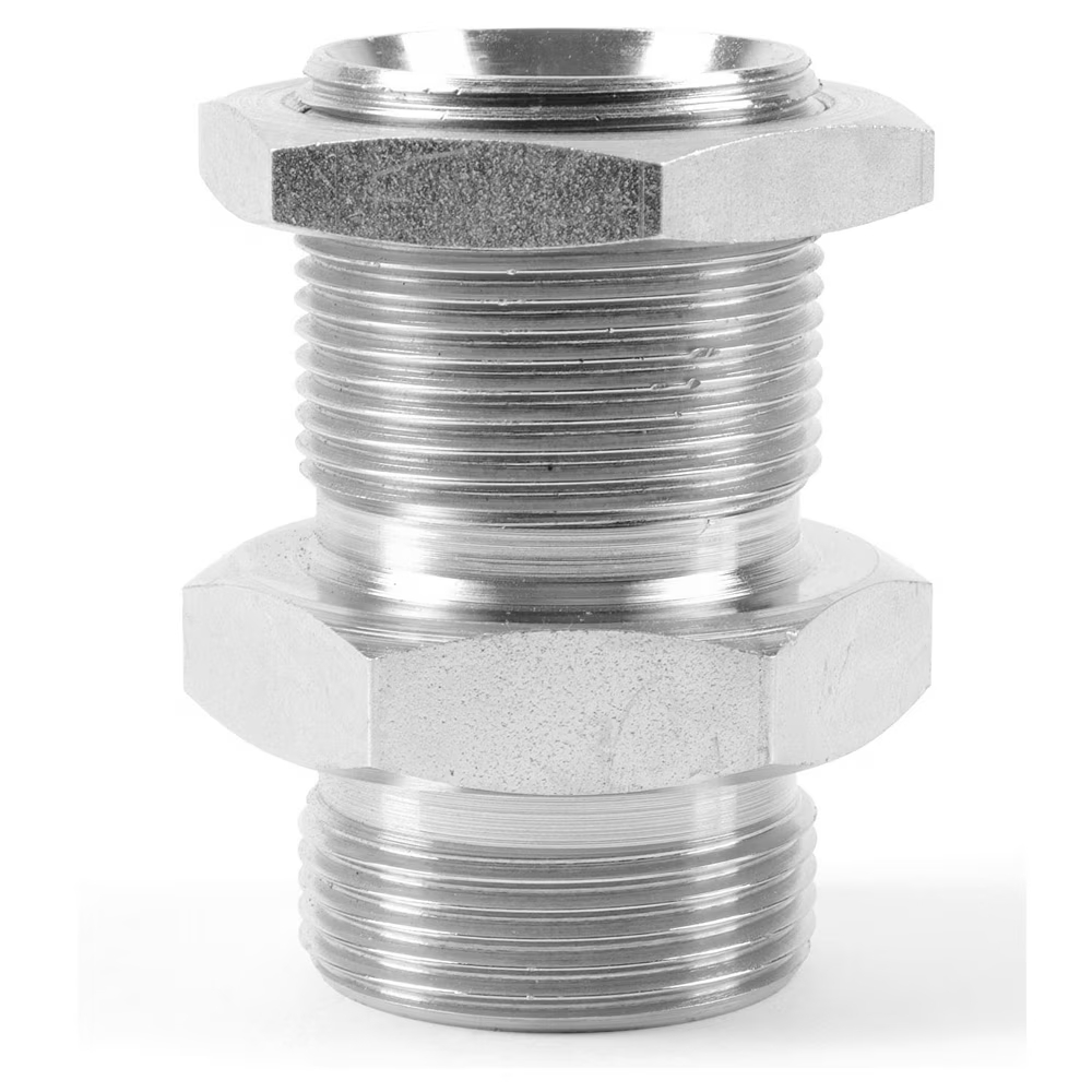 Traversée de cloison x 2 mâles BSPP acier série WMK4WL4NM Parker