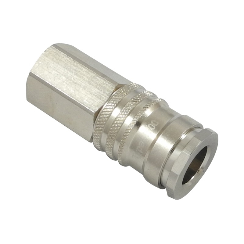 Coupleur EURO DN10 taraudé BSPP double obturation - Laiton nickelé/Acier série 1700 Parker