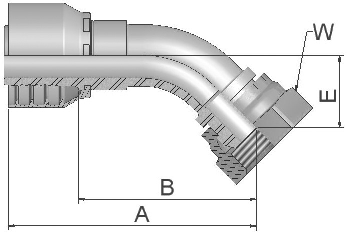 Embout femelle BSP 45° - Type 1EB77 Parker