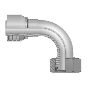 Embout à sertir coudé 90° acier chromé métrique série légère avec joint torique série 48 Parker