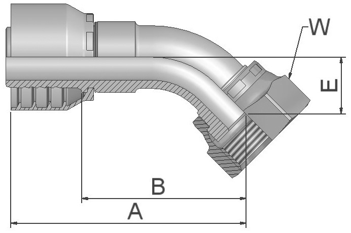 Embout femelle ORFS 45° - Type 1J777 Parker