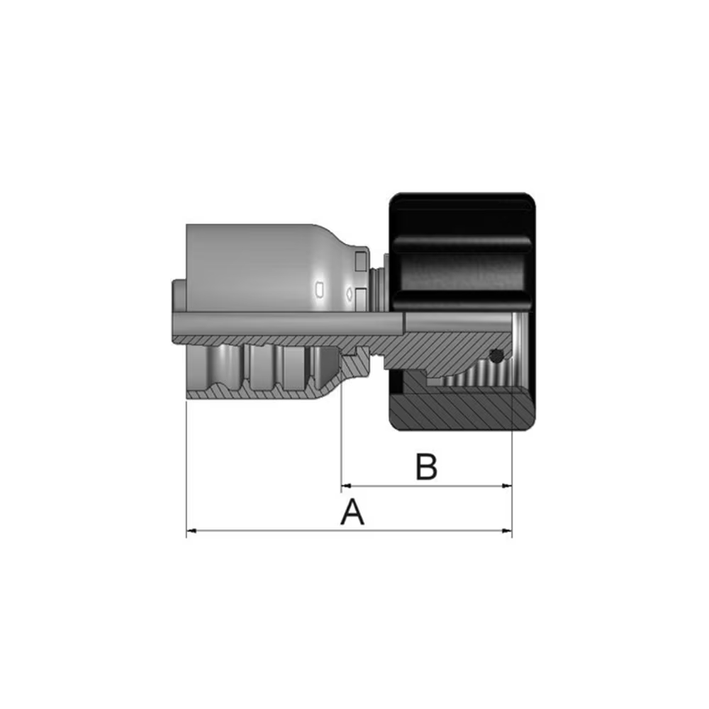 Embout à sertir droit acier chromé métrique série 48 Parker
