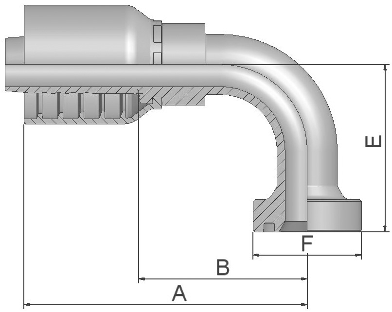 Embout CATERPILLAR 90° - Type 1XN77 Parker