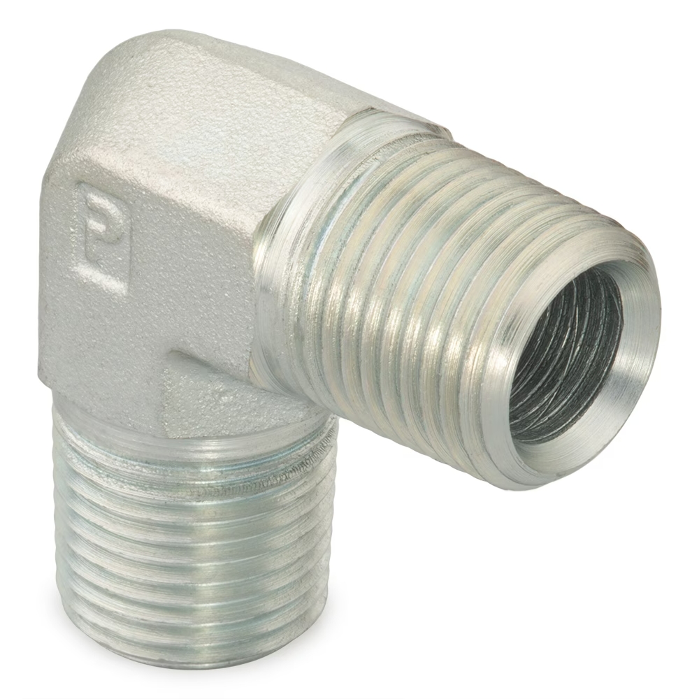 Coude 90° égal mâle nptf acier série CR Parker