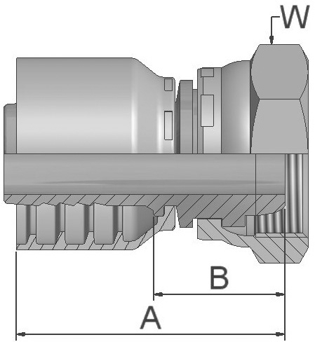 Embout à sertir série 70 femelle tournant gaz type 1F470 Parker