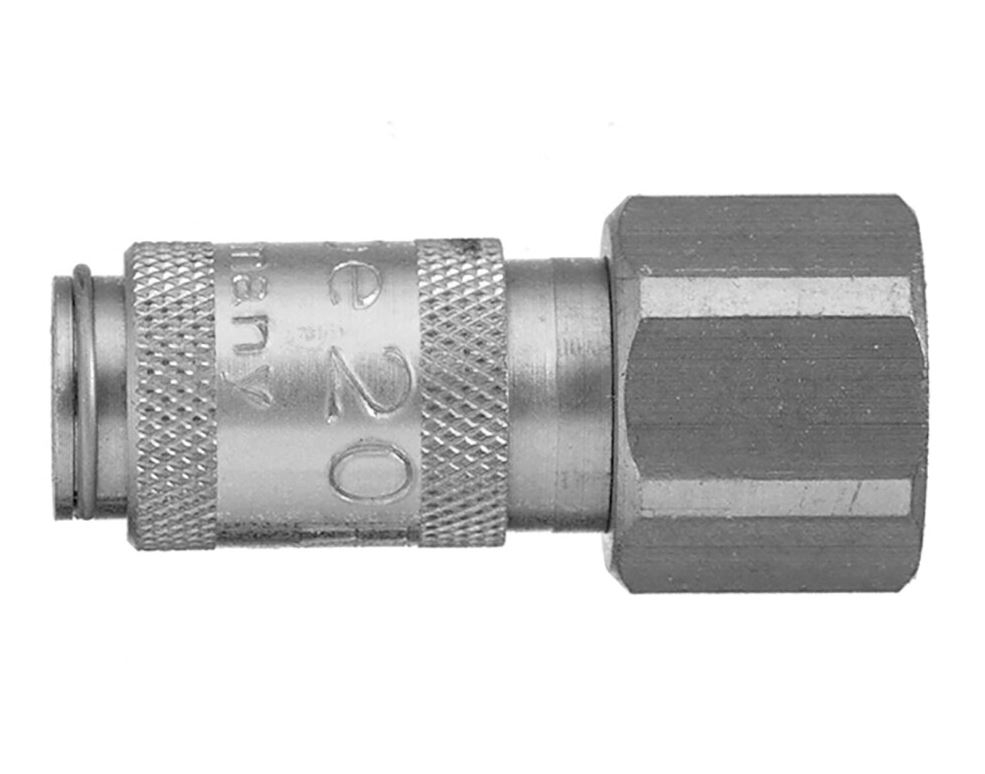 Coupleur EURO DN2.7 taraudé métrique double obturation joint FKM - Inox 316L série 20 Parker