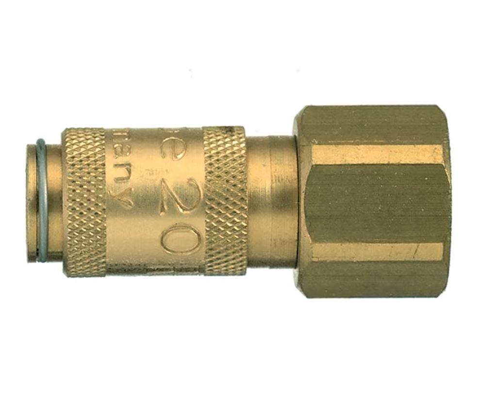 Coupleur EURO DN2.7 taraudé métrique double obtu joint NBR - Laiton nickelé série 20 Parker