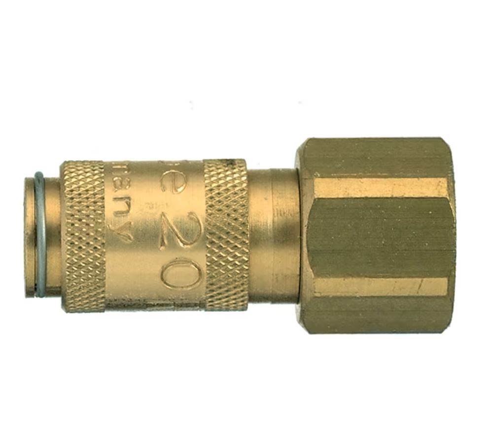 Coupleur EURO DN2.7 taraudé BSPP double obtu - Laiton nickelé série 20 Parker