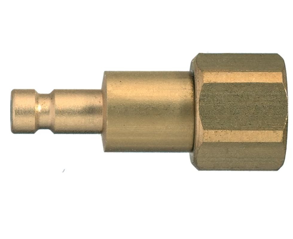 Embout EURO DN2.7 taraudé métrique double obtu joint NBR - Laiton nickelé série 20 Parker