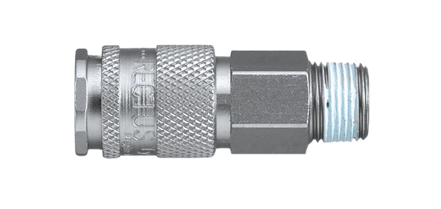 Coupleur ARO DN5.5 fileté BSPT simple obturation - Laiton nickelé série 22 Parker