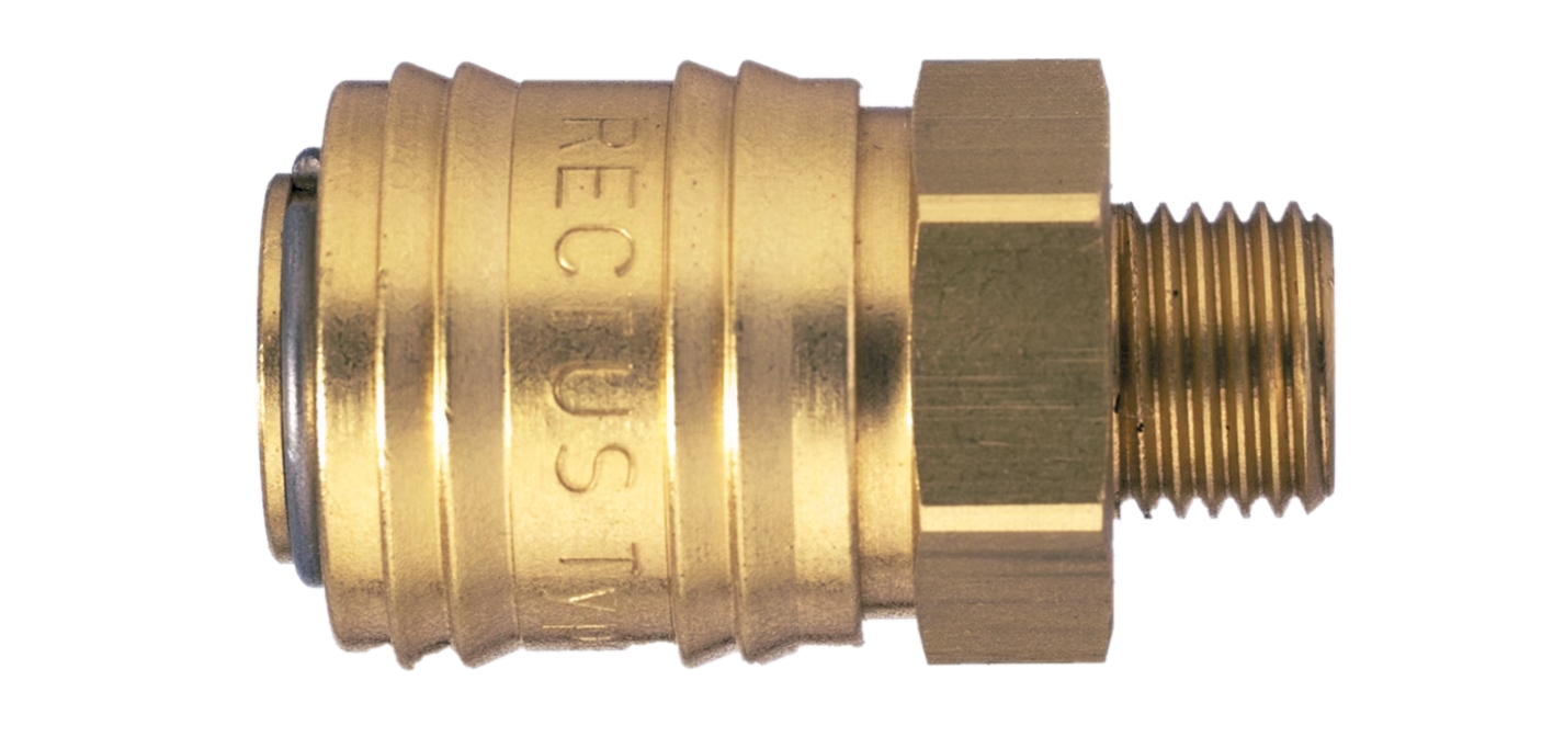 Coupleur ISO B DN5.5 fileté BSPP simple obturation - Laiton nickelé série 24 Parker