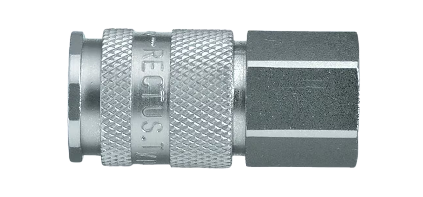 Coupleur EURO DN10 taraudé BSPT simple obturation - Laiton nickelé série 27 Parker