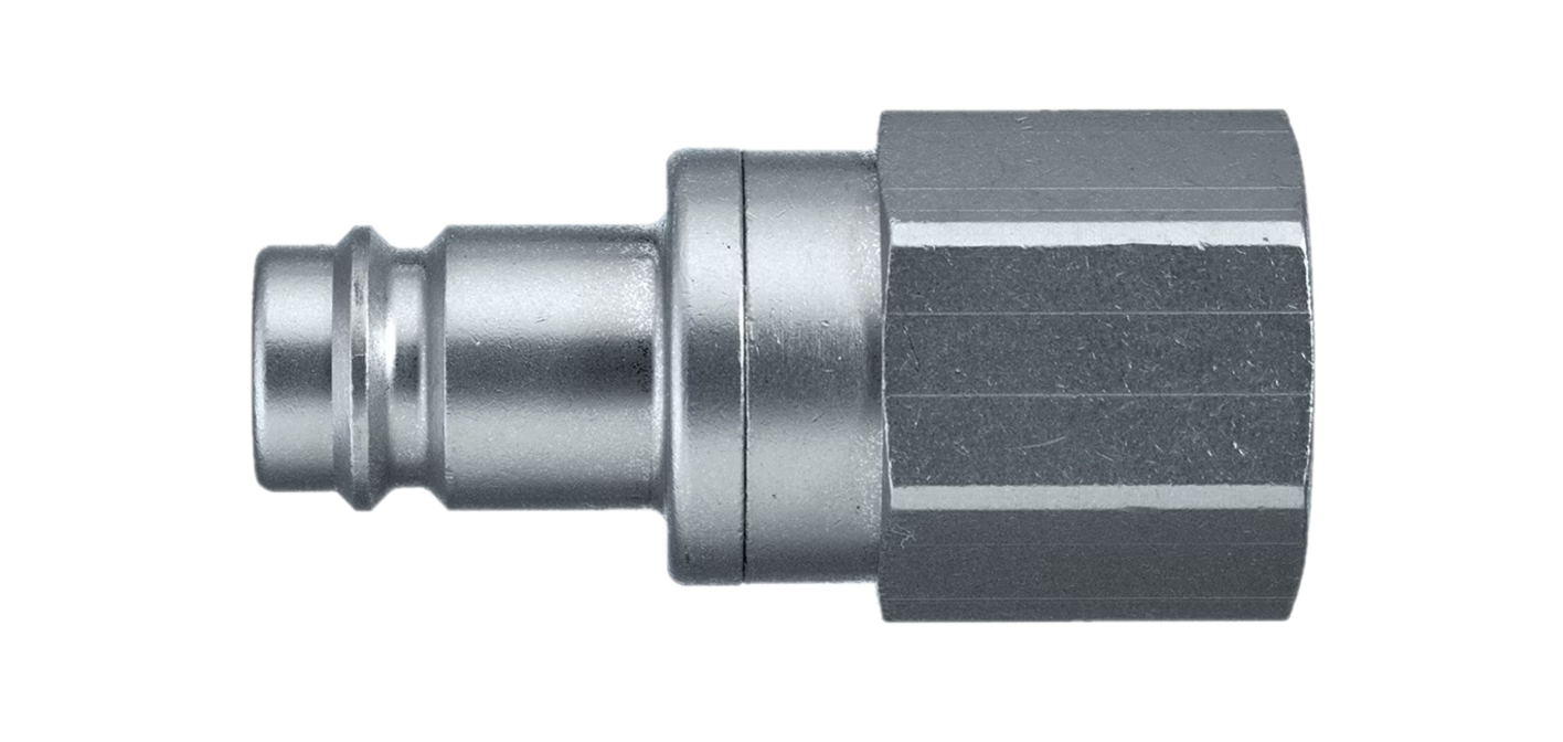 Embout EURO DN10 taraudé BSPP double obturation - Laiton nickelé série 27 Parker