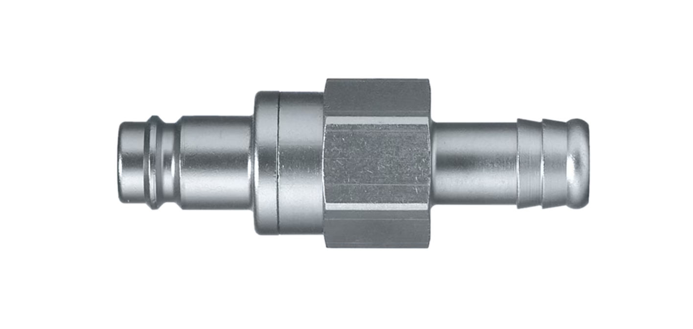 Embout annelé EURO DN10 pour tuyau double obturation - Laiton nickelé série 27 Parker