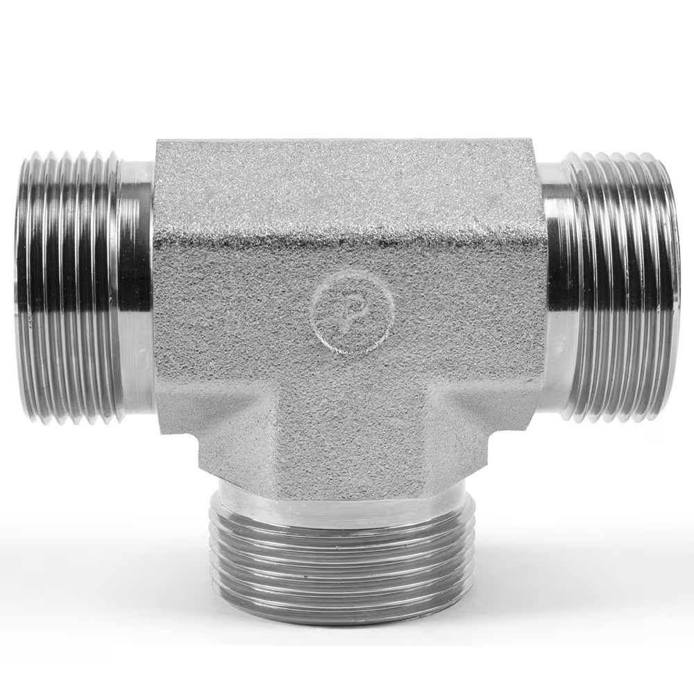 Té égal triple mâles BSPP acier série JMK4 Parker