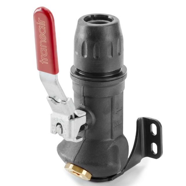 Prise murale pour tube avec vanne 1/4 de tour sortie 45° série 6678