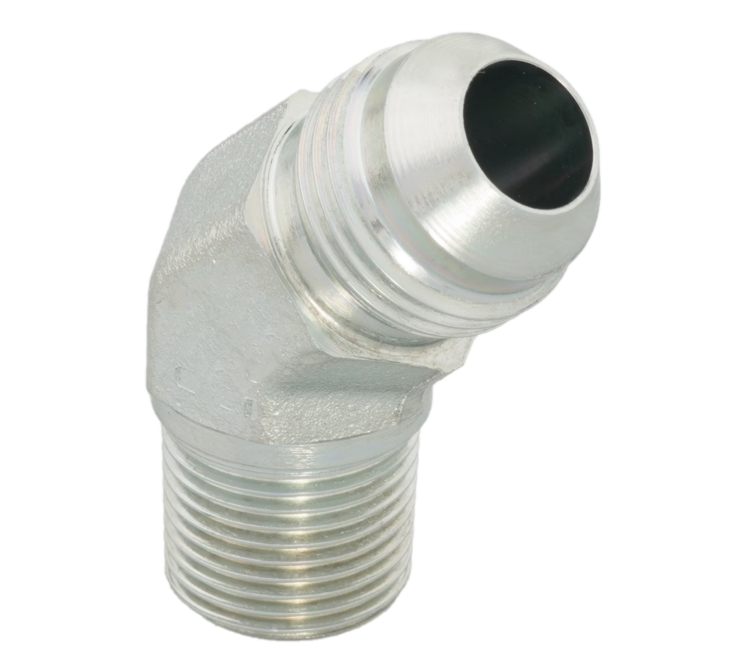 Coude 45°mâle JIC x mâle BSPT - Acier série V3MX Parker