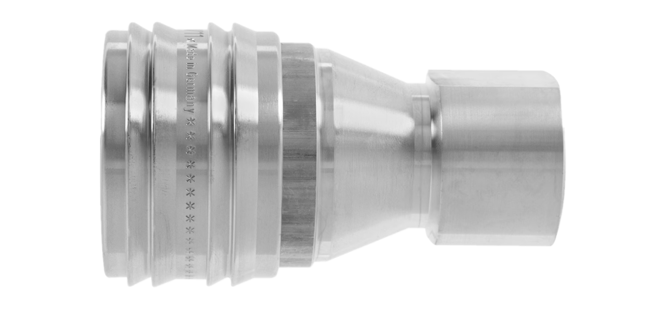 Embout ISO B DN4.3 taraudé BSPP double obturation - Inox 316L série 70 Parker