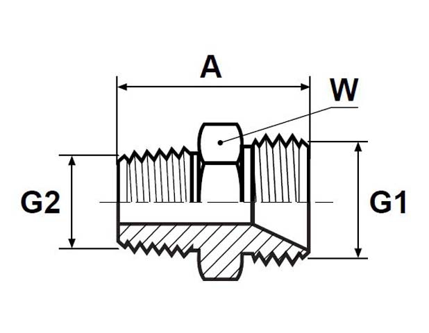 Adapteur droit métrique - BSPT conique - Série EG10 Parker Legris