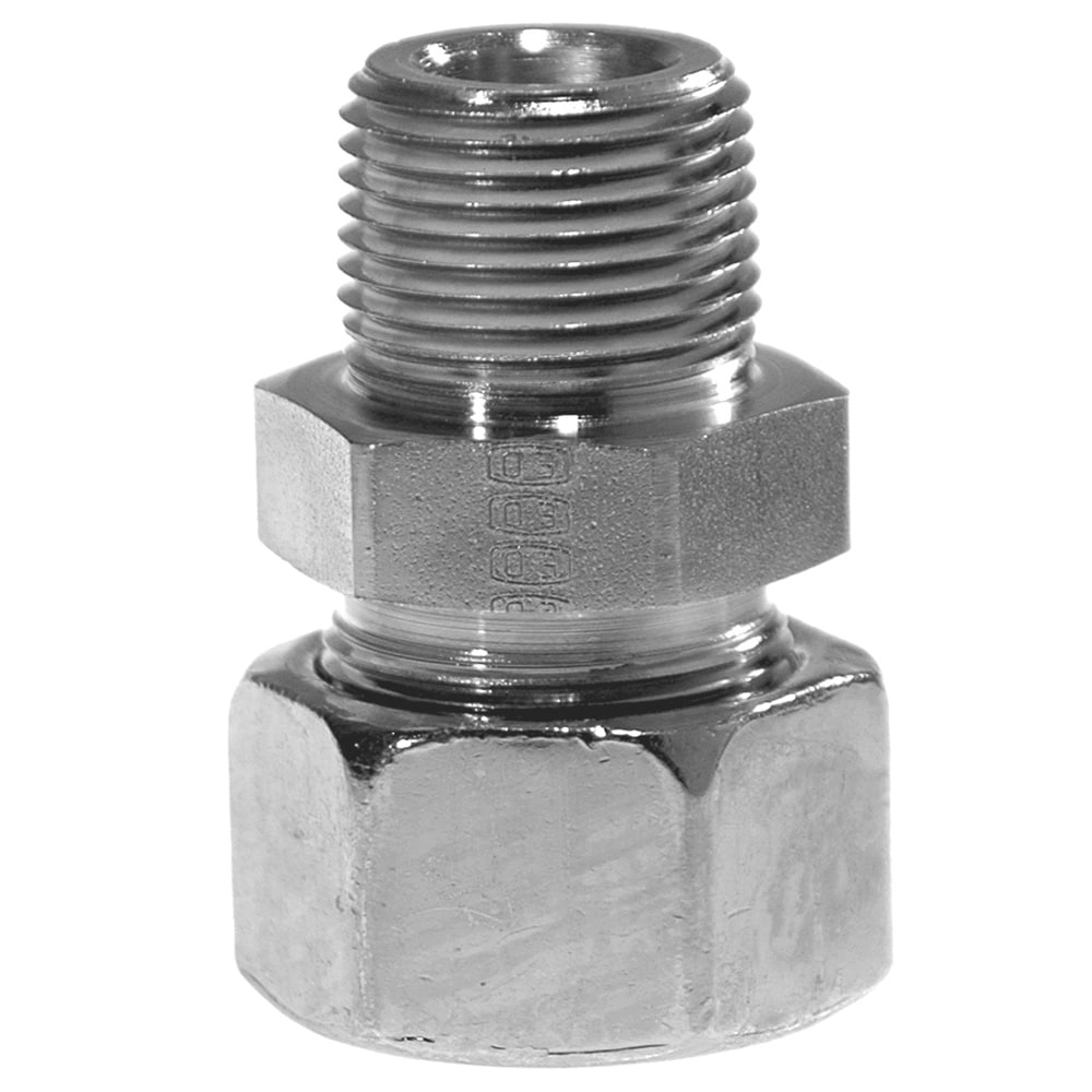 Union droit complet mâle DIN S x mâle NPT - acier série GE-NPT Parker