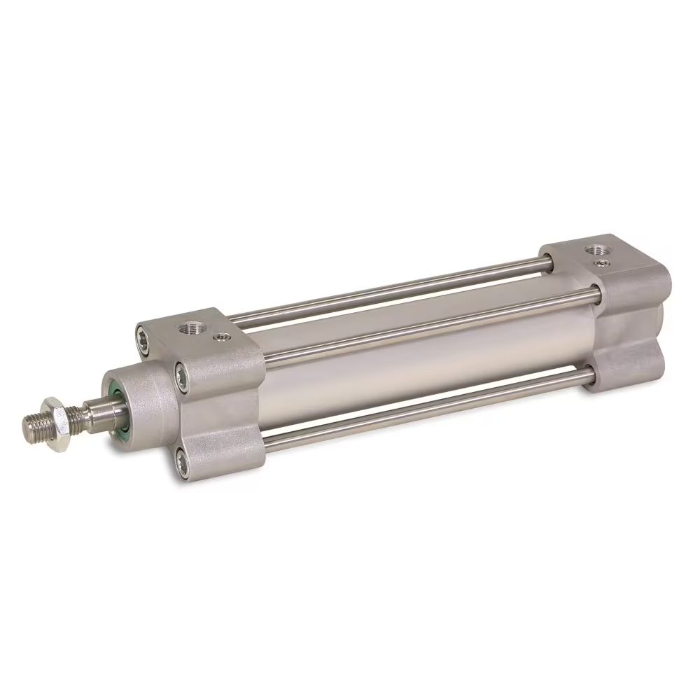 Vérin pneumatique ISO 15552 à tirants diamètre 100 double effet amortissement pneumatique réglable série PF1 Parker