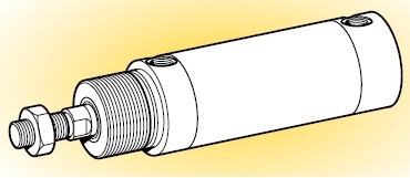 Vérin pneumatique ISO 6431 rond Inox diamètre 32 double effet amortissement pneumatique réglable série P1S Parker