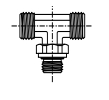 Té mâle de dérivation - BSPP - 1/4 - M 16 x 1,5 - Laiton Parker