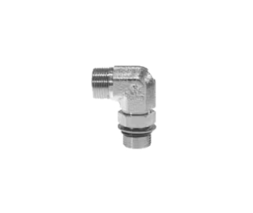 Coude orientable 90° nu mâle DIN S x mâle UNF contre-écrou - Acier série WEE-UNF Parker