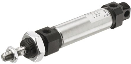 Vérin pneumatique ISO 6432 rond alu diamètre 25 double effet amortissement pneumatique réglable série P1A Parker