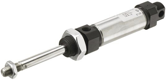 Vérin pneumatique ISO 6432 rond alu diamètre 20 simple effet tige sortie amortissement élastique série P1A Parker