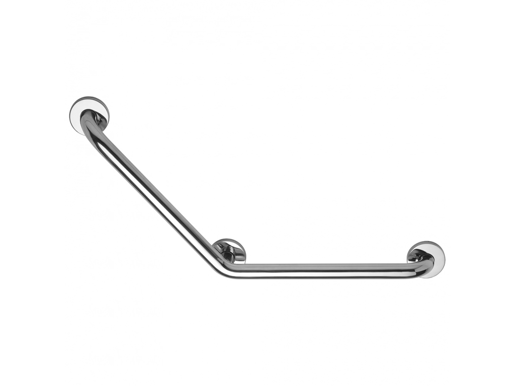 Barre d'appui coudée 135° Ø 32 mm inox brillant - 3 points de fixation Pellet