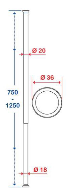 Porte-rideau droit extensible Eco Pellet
