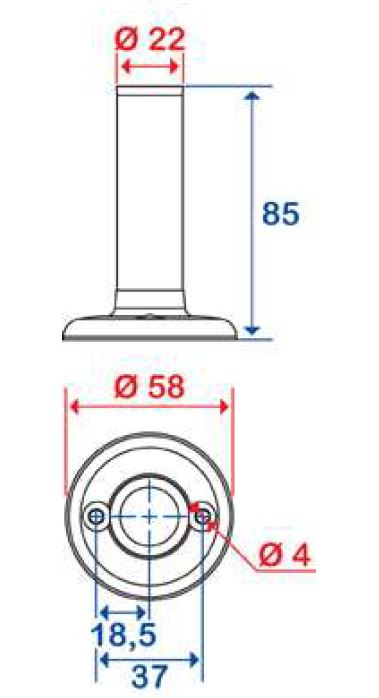 Embase pour porte-rideau 4705 Pellet