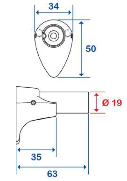 Platine et manchon pour porte-rideau 4715 Pellet
